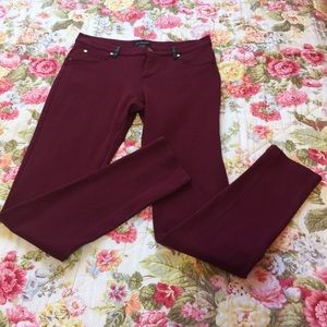 Ci Sono Stretch Pants Leggings Size M Burgundy